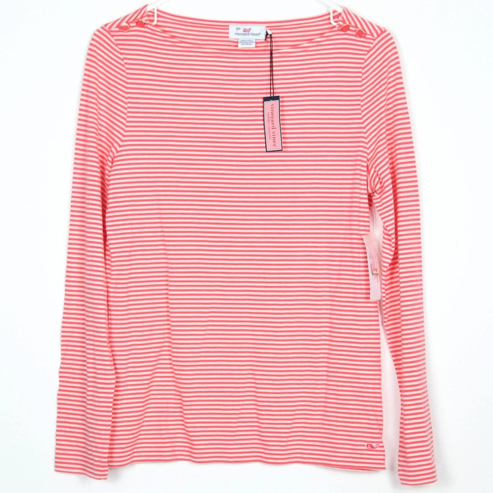 NEW Vineyard Vines Boatneck Blouse Stripe Nautical